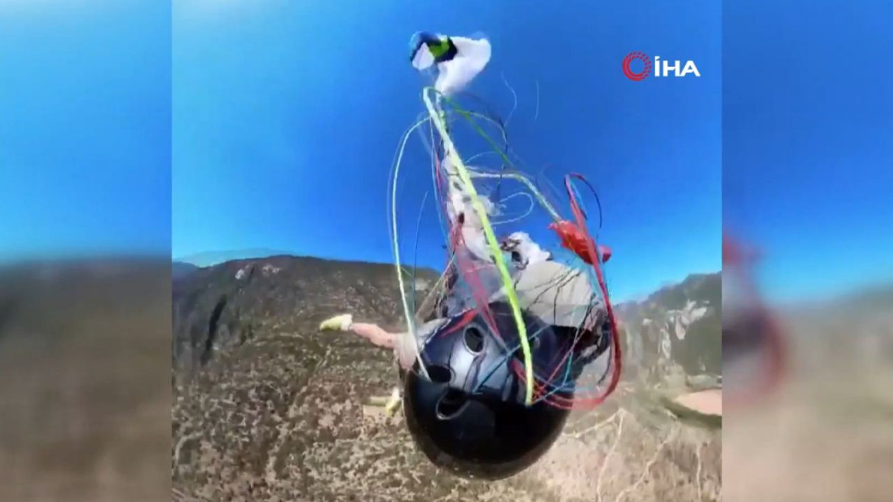İspanya'da Kevin Philipp'in paraşütünün ipleri dolandı!