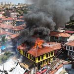 Tarihi Odunpazarı Evleri bölgesinde korkutan yangın