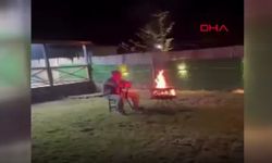 Bursa'da yaktığı ateşte patlama oldu; o anlar kamerada