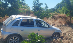 Bursa'da kontrolden çıkan otomobil meyve bahçesine uçtu
