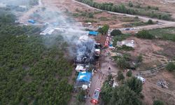 Bursa'da çiftlik alev alev yandı: Olay yeri dron ile görüntülendi