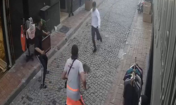 Kaçan hırsıza, temizlik personelinden süpürgeli müdahale kamerada