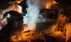 Gölyazı'da geceyi aydınlatan yangın