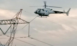 Bursa’da iletim hatlarına helikopterli bakım: Dikkat çeken anlar kamerada