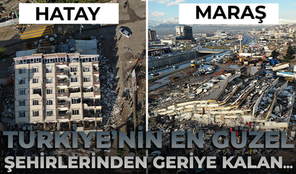 Depremin vurduğu Kahramanmaraş ve Hatay'daki tahribat havadan görüntülendi