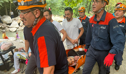 Bursa'da orman yürüyüşünde korkunç kaza! Kayalıklardan dere yatağına düştü