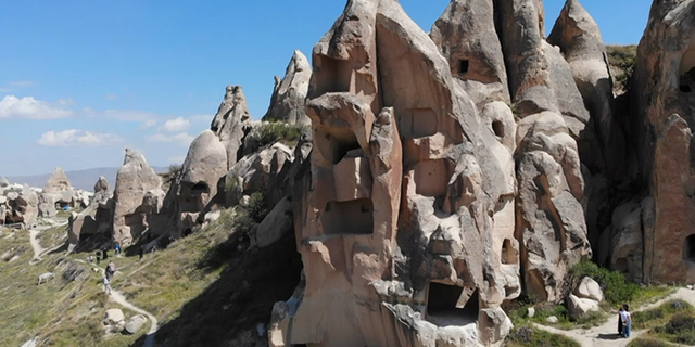 Kapadokya'da düşen kaya parçasının önceki görüntüsü