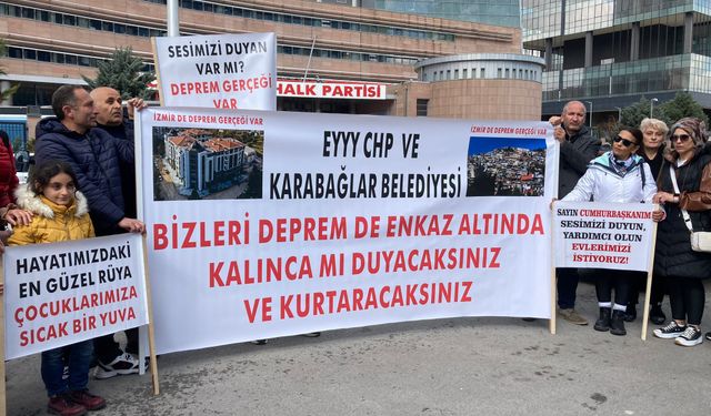 CHP Genel Merkezi önünde eylem! İzmir Karabağlar Belediyesi TOKİ konutlarını davalarla engelledi