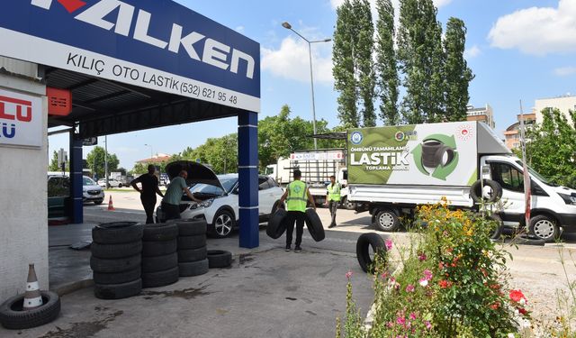 Bursa'da lastikler geri dönüşüme kazandırılıyor