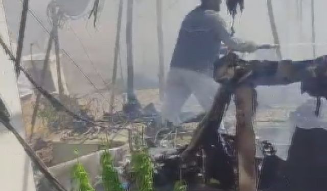 Hatay Kırıkhan ilçesinde depremzede vatandaşların yaşadığı çadır kentte yangın