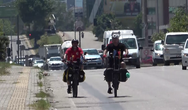 Belçika’dan bisikletle yola çıkan gurbetçiler Bursa’ya ulaştı