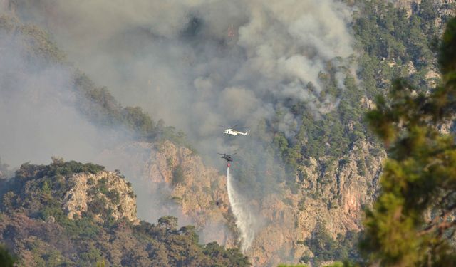 Antalya Kemer'deki orman yangına müdahale sürüyor