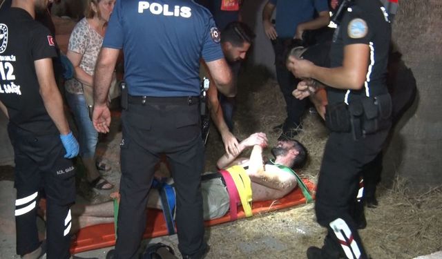 Antalya’da elinde bıçakla polise direnen şahıs zemin kata çakıldı
