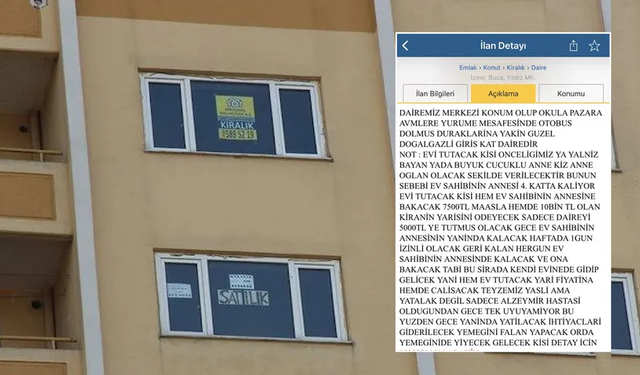 Sosyal medya bunu konuşuyor! İzmir'de bir garip ev ilanı...