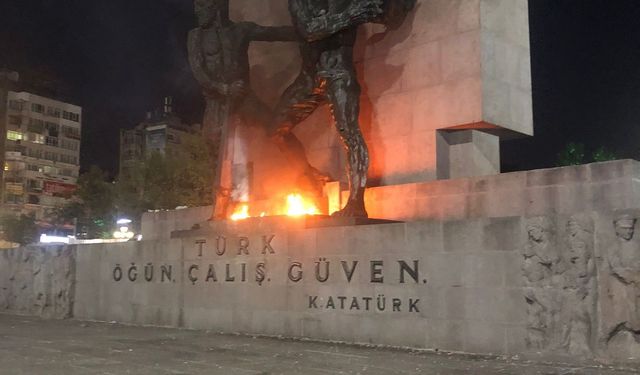Ankara’da akıl sağlığı yerinde olmayan şahıs Güvenpark’ta anıtı ateşe verdi