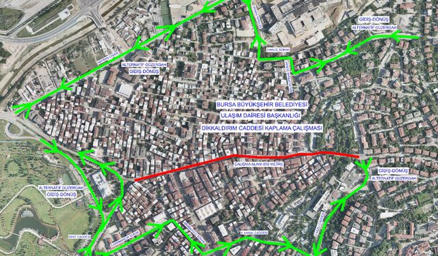 Bursa’da Dikkaldırım Caddesi'ne trafik ayarı