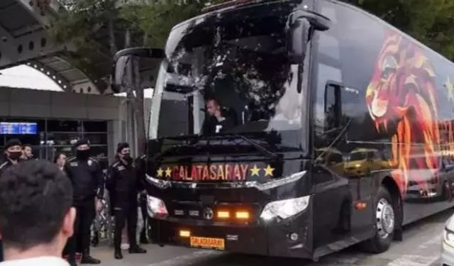 Gaziantep FK maçı öncesi Galatasaray otobüsüne taşlı saldırı