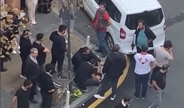 İstanbul’da bir kadın çocuklarının gözü önünde eşine saldırdı! Yeni görüntüler