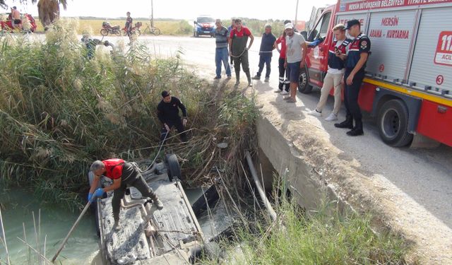 Mersin Silifke ilçesinde kanala düşen otomobilin sürücüsü Hidayet Koptur hayatını kaybetti