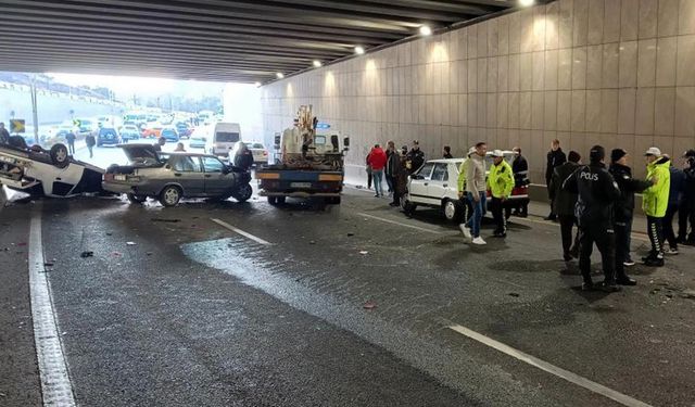 Ankara'da zincirleme kaza! 14 araç birbirine girdi! Çok sayıda yaralı var