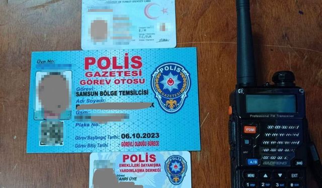 Samsun Yakakent ilçesinde polis amblemli sahte basın kartı ile yakalanan şahıs gözaltına alındı