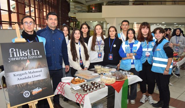 Bursa'da Yıldırım ilçesi Filistin için tek yürek