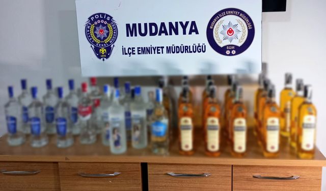 Bursa'da Mudanya Emniyeti'nden sahte ve kaçak alkol operasyonu