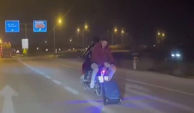 Bursa'da motosikletli gençlerin tehlikeli yolculuğu kameraya yansıdı