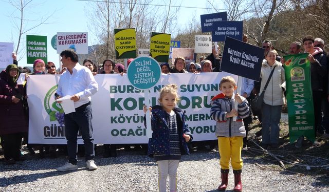 Bursa'da köylüler mermer ocağı için eylem yaptılar