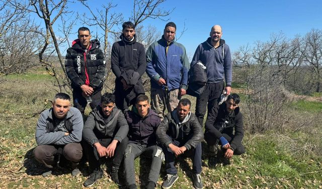 Edirne Lalapaşa ilçesinde 9 kaçak göçmen yakalandı
