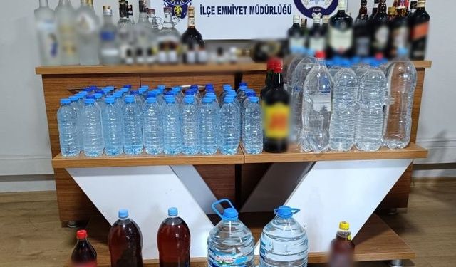Bursa Mudanya ilçesinde sahte içki operasyonu! 105 litre ele geçirildi