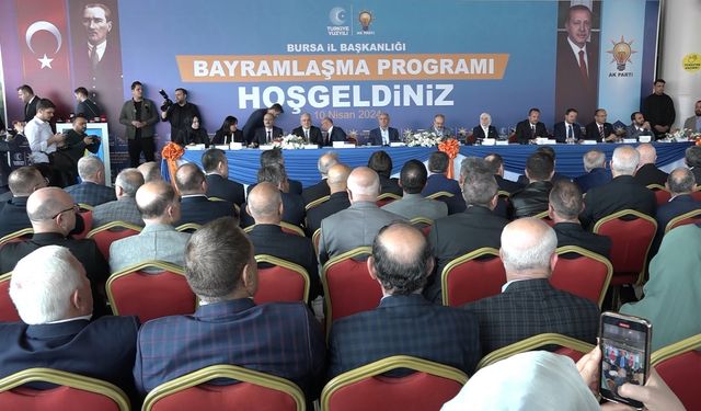 AK Parti Bursa İl Teşkilatı bayramlaştı! Cumhurbaşkanı Erdoğan videokonferansla katıldı