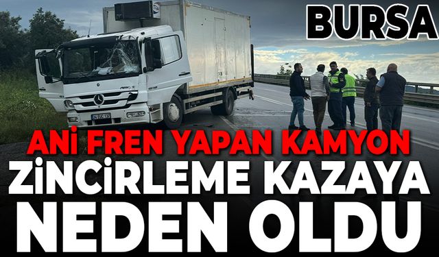 Bursa'da ani fren yapan kamyon zincirleme kazaya neden oldu