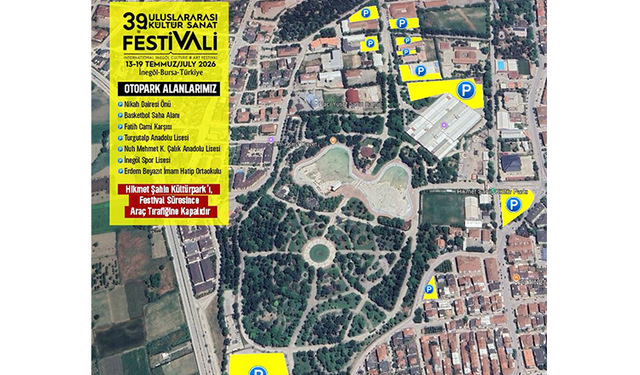 İnegöl Belediyesi’nden festival süresince otopark düzenlemesi