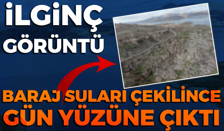 Kayseri'de Yamula Barajı'nda sular çekilince köy ortaya çıktı