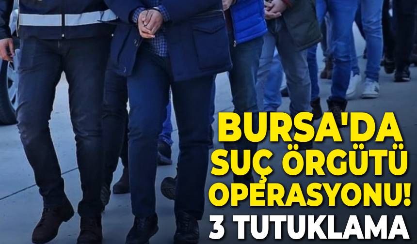 Bursa'da suç örgütü operasyonu! 3 tutuklama