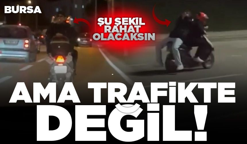 Bursa'da motosiklete ters bindi, tehlikeli anlar kamerada