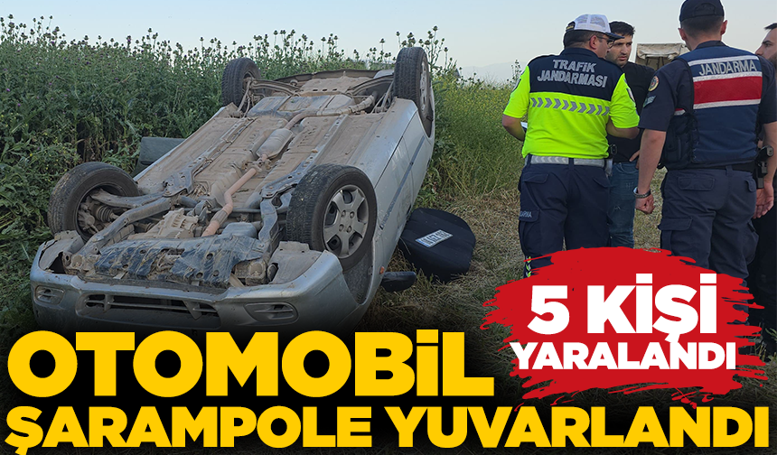 Bursa'da kontrolden çıkan otomobil şarampole yuvarlandı: 5 yaralı