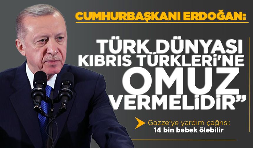 Cumhurbaşkanı Erdoğan: Türk dünyası Kıbrıs Türkleri'ne omuz vermelidir
