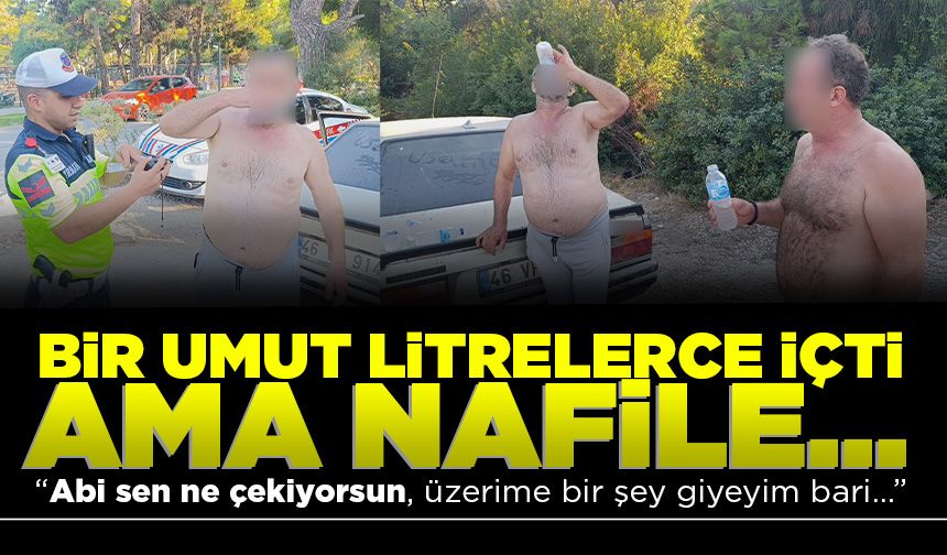 Çevirmeye takılınca litrelerce su içip ağzını çalkaladı ama kar etmedi