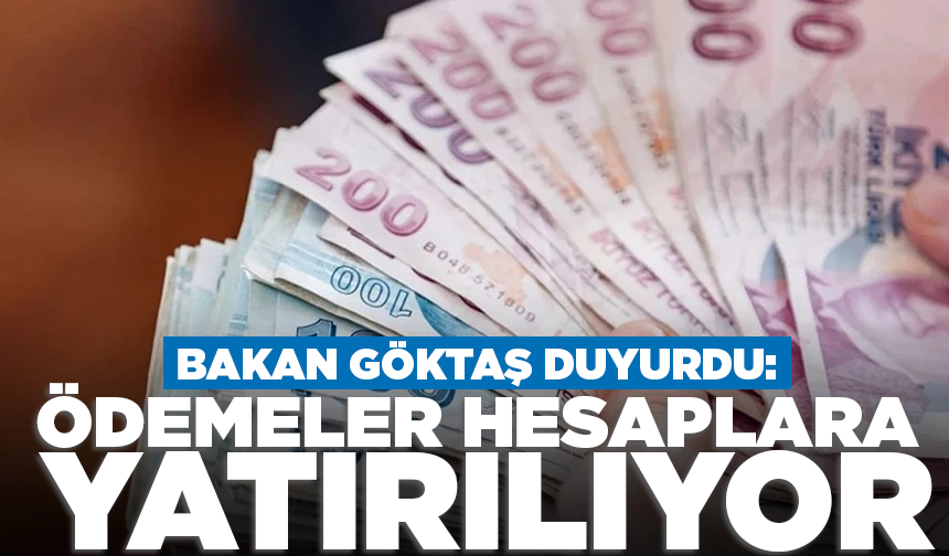 Bakan Göktaş: Evde Bakım Yardımı ödemelerini hesaplara yatırmaya başladık
