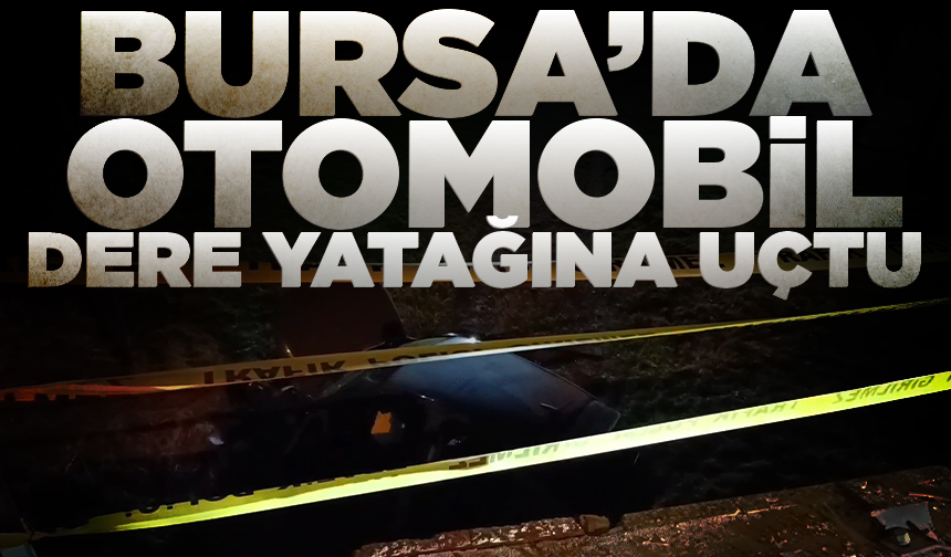 Bursa'da otomobil dere yatağına uçtu: 1 yaralı