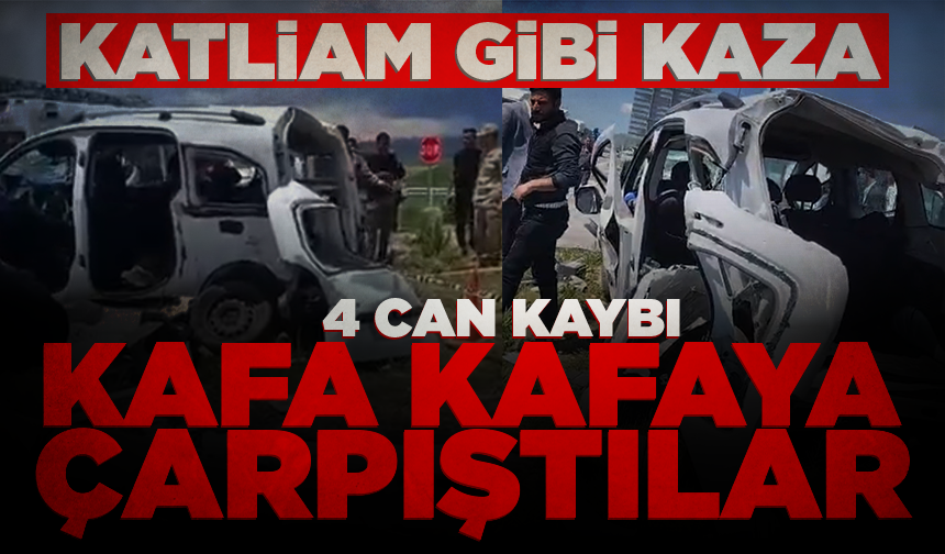 Hafif ticari araç ile kamyonet kafa kafaya çarpıştı: 4 can kaybı