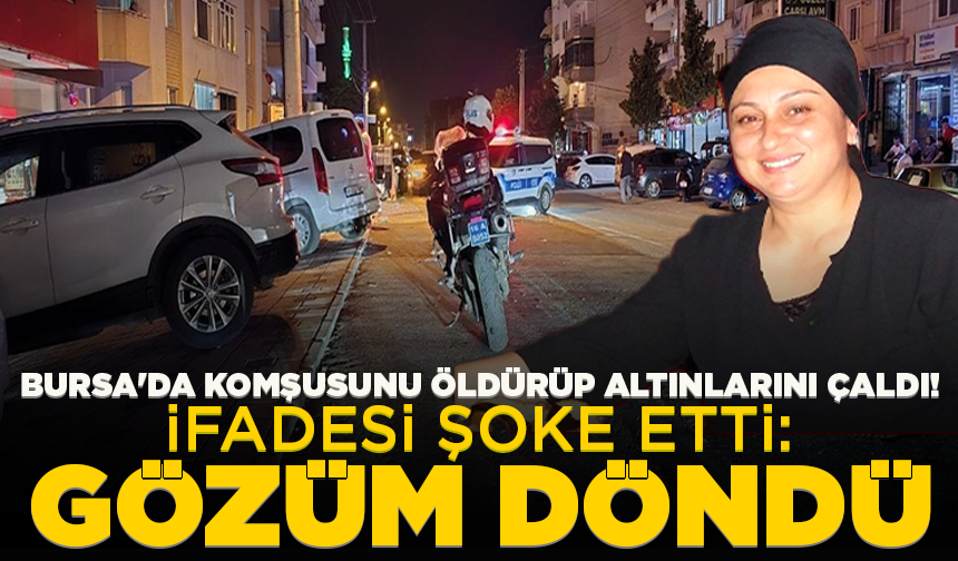 Bursa'da komşusunu öldürüp altınlarını çaldı! İfadesi şoke etti: Gözüm döndü