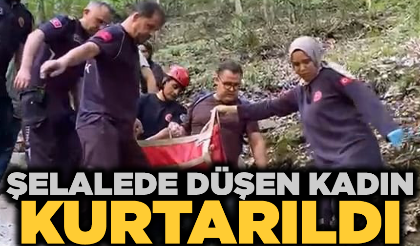 Şelalede 3 metre yükseklikten düşerek yaralanan kadın kurtarıldı
