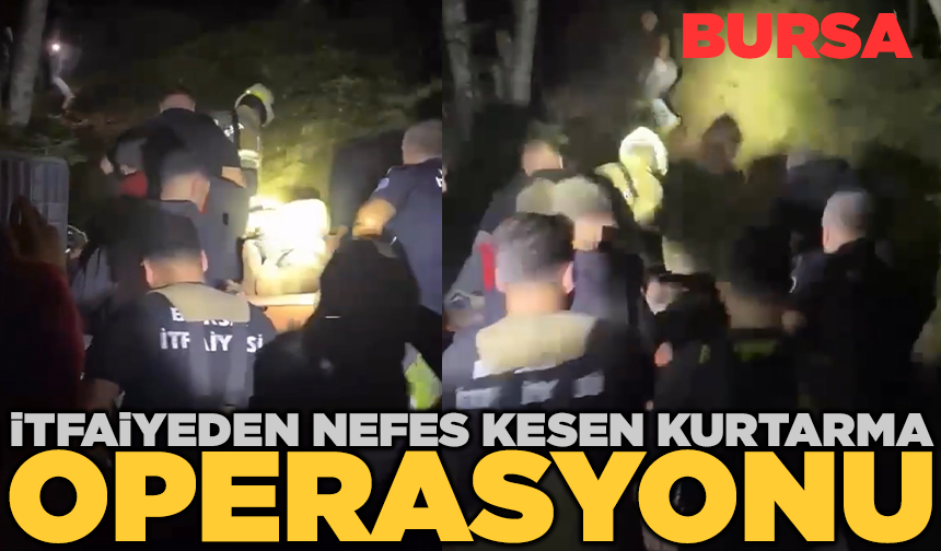Patikadan yamaca düşerek mahsur kalan bir kişi, itfaiye tarafından kurtarıldı