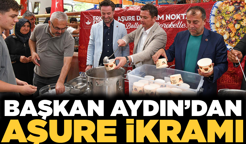 Başkan Erkan Aydın Hamitler'de aşure bereketini vatandaşlarla paylaştı