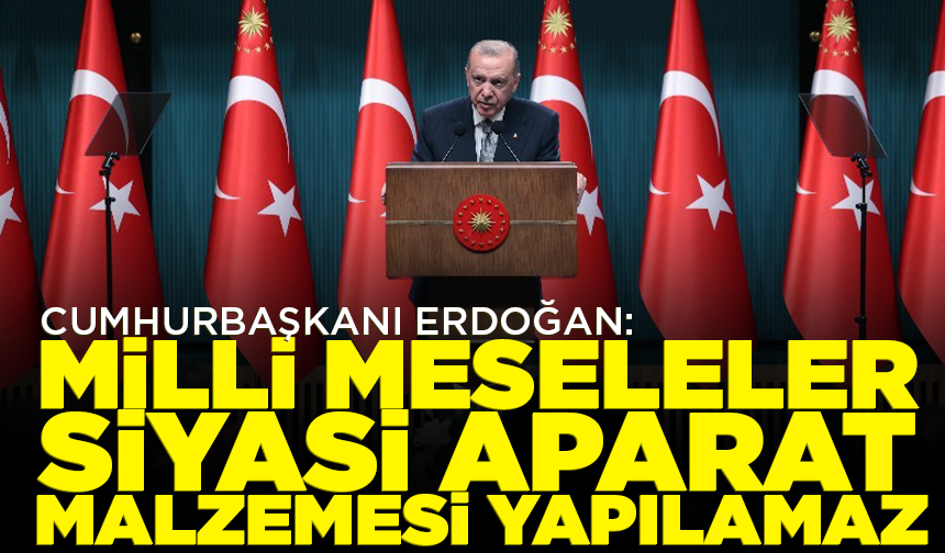 Cumhurbaşkanı Erdoğan: Milli meseleler siyasi aparat malzemesi yapılamaz