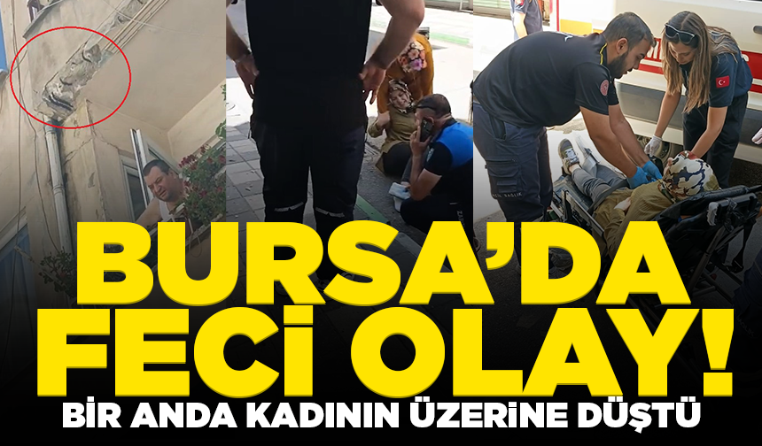 Bursa'da yürekleri ağza getiren olay! Balkondan kopan beton kadının ayağına düştü