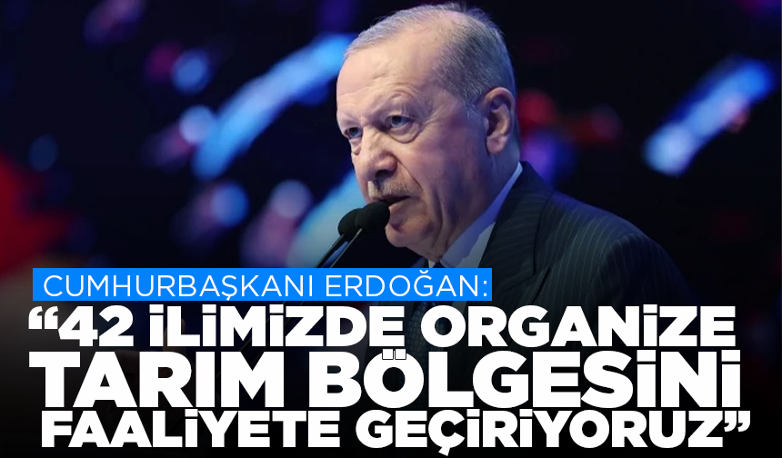 Cumhurbaşkanı Erdoğan: ''42 ilimizde organize tarım bölgesini faaliyete geçiriyoruz''